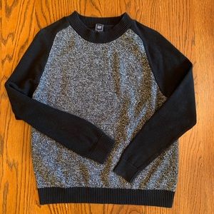 GAP heather black colorblock sweater sz M 6